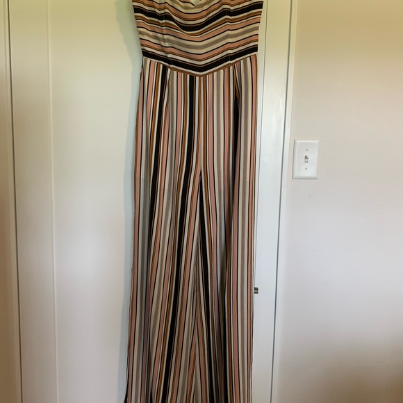 Nordstrom Leith Strapless Striped Pantsuit M - Picture 8 of 12